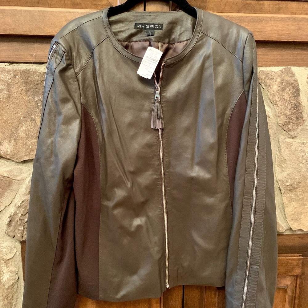 Via Spiga Leather Jacket